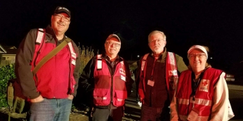 Photo of four Red Cross volunteers who responded.